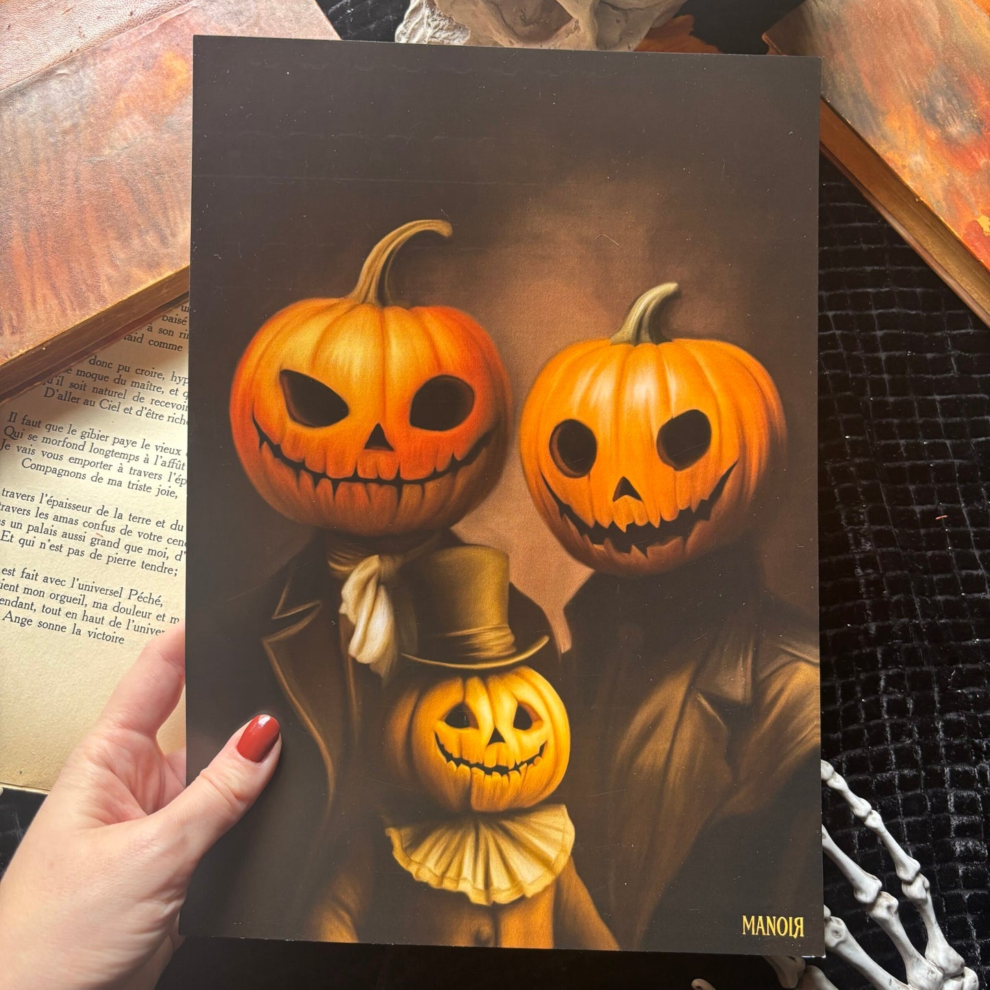 Portrait de famille. Illustration citrouilles. Impression A4 ou A6