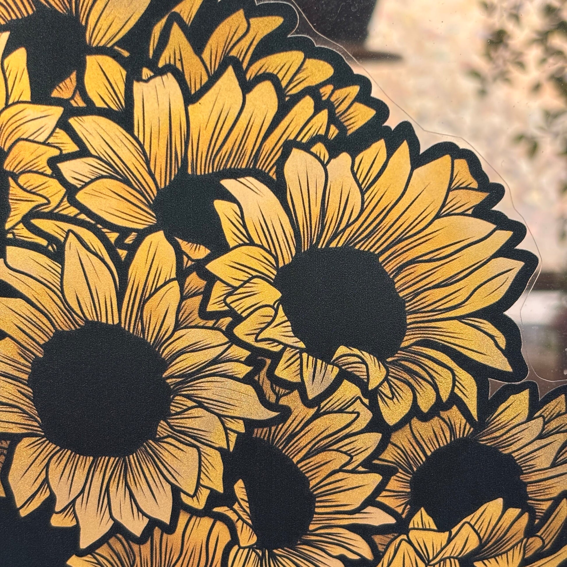 Pensées et tournesols. Stickers repositionnables. A4 à découper.