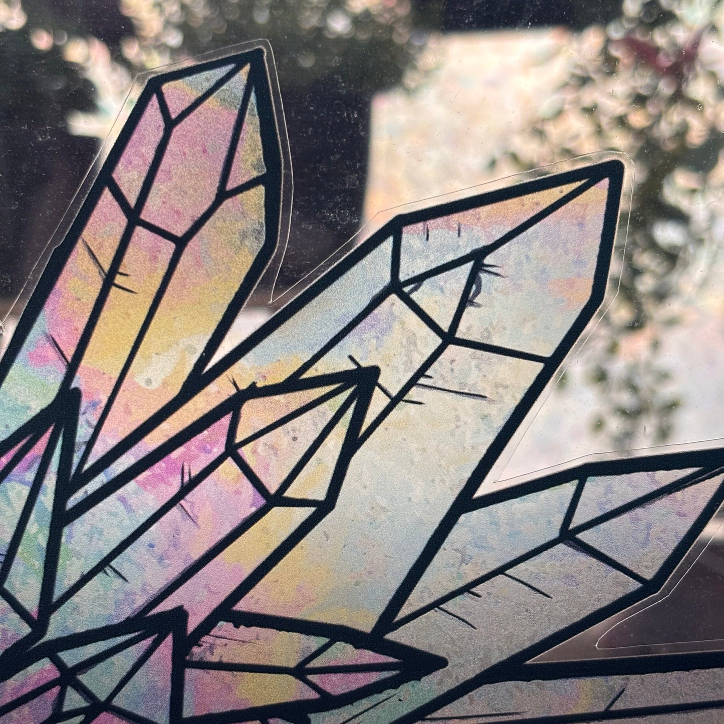 Cristaux irisés. Stickers repositionnables. A4 à découper