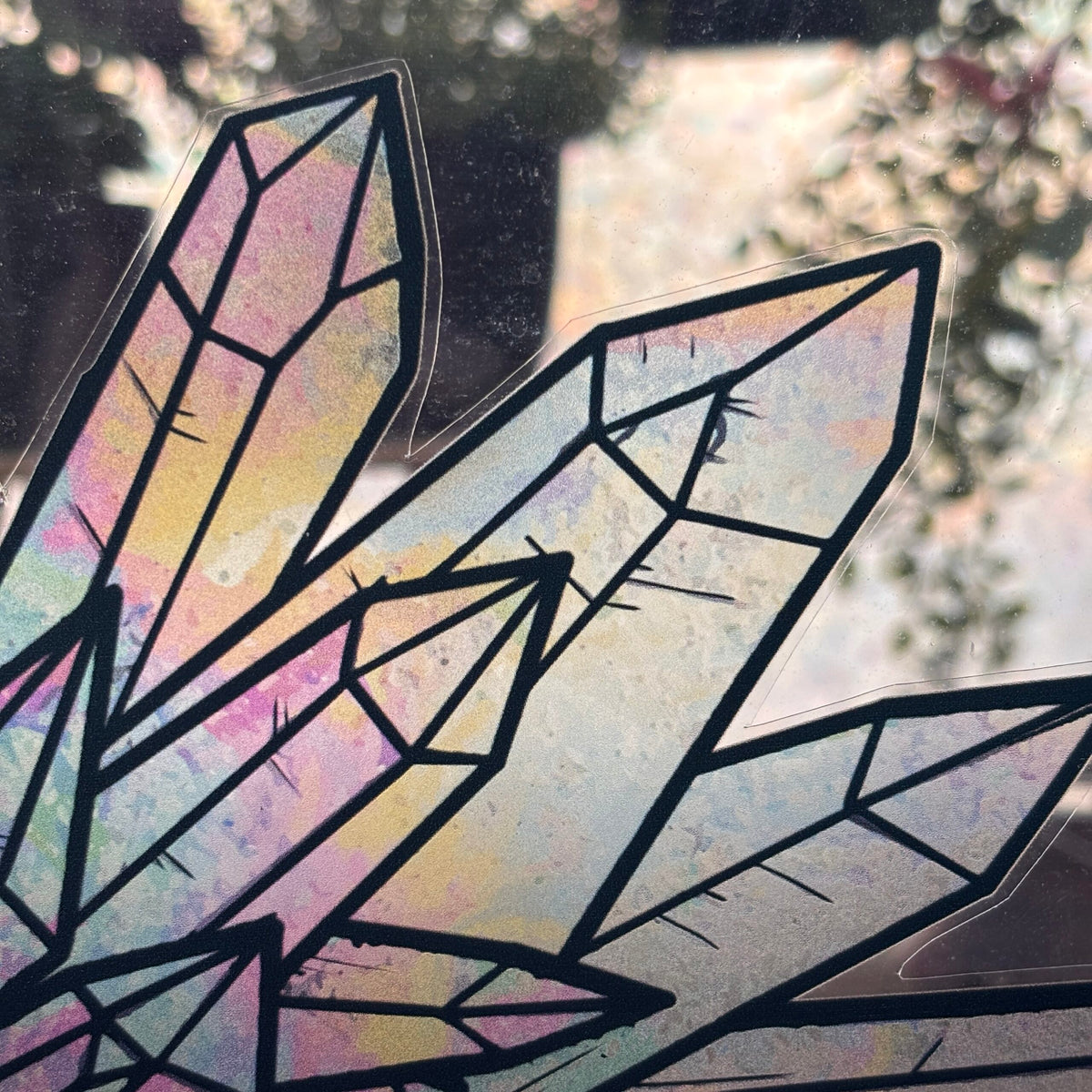 Cristaux irisés. Stickers repositionnables. A4 à découper