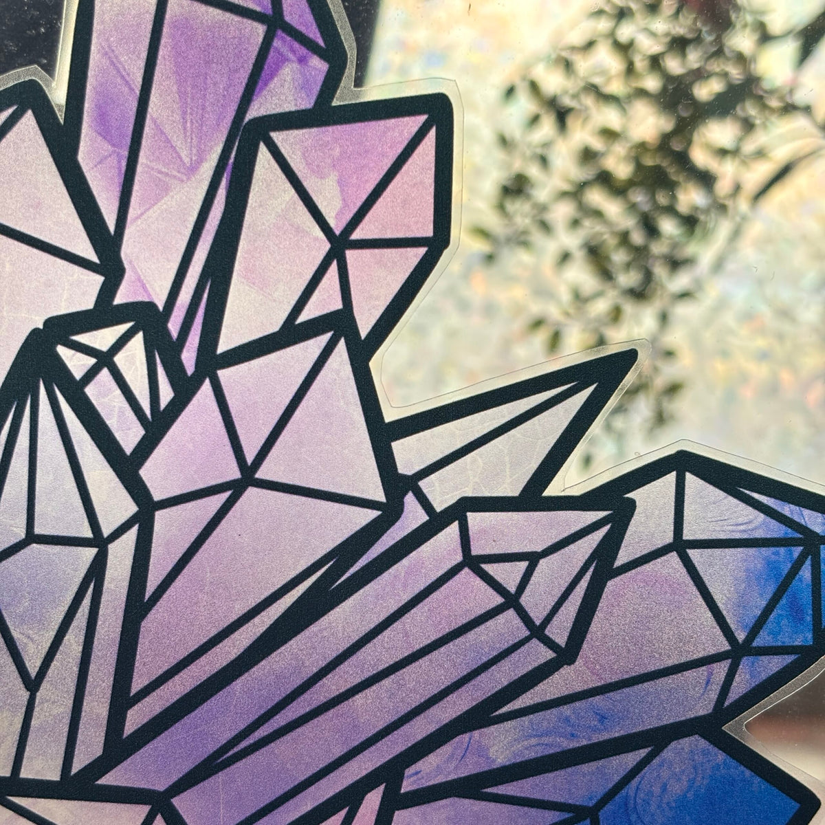 Cristaux d’améthyste. Stickers repositionnables. A4 à découper