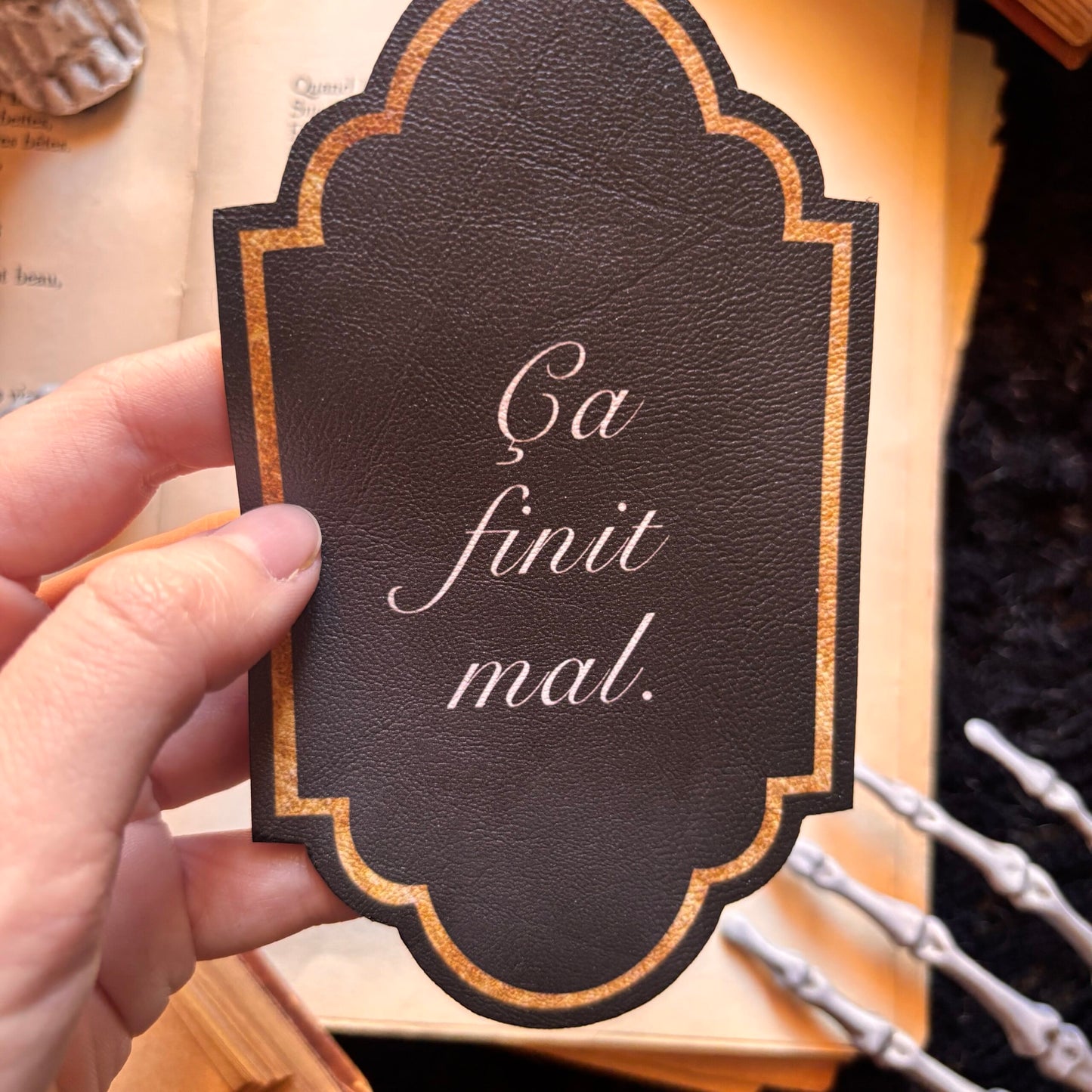 Ça finit mal. Marque Page citation. Humour noir