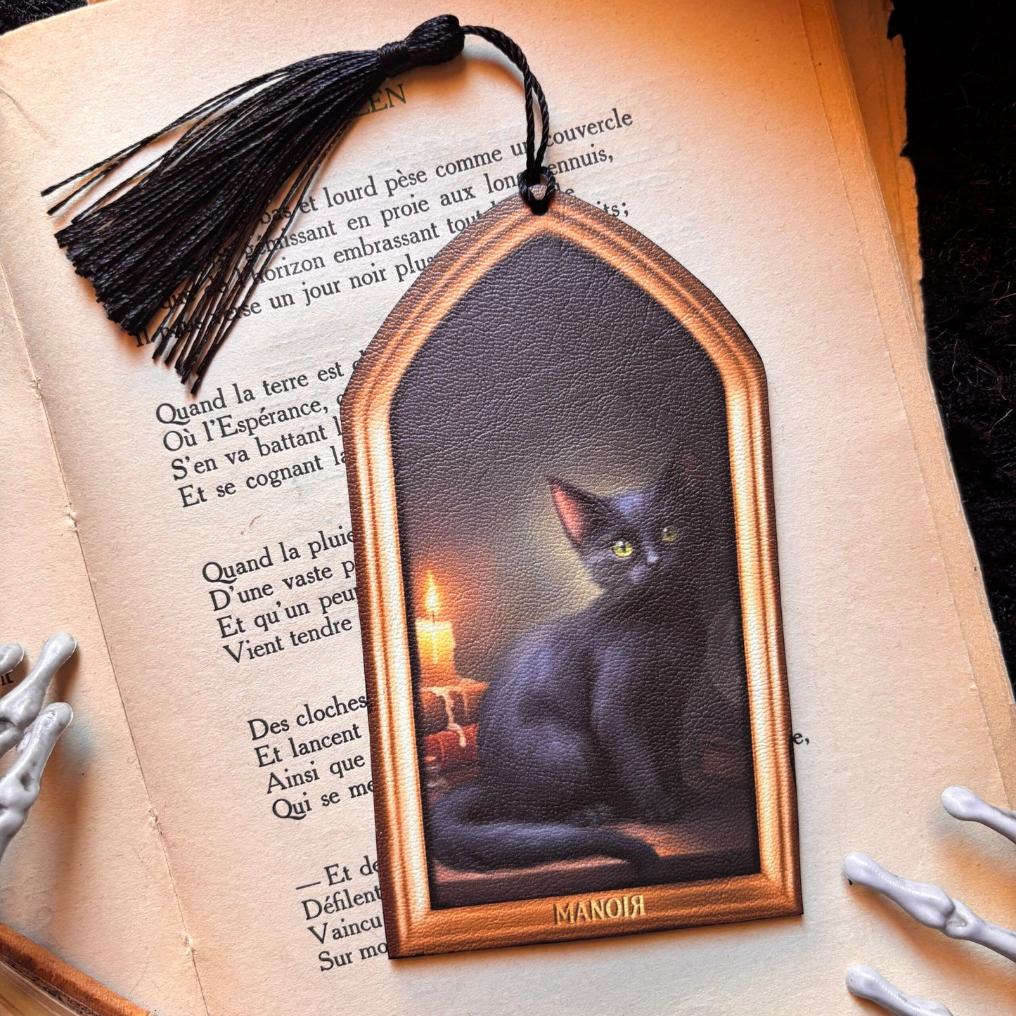 Le chat de la Sorcière. Marque Page chat noir