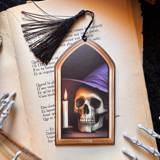 La sorcière . Marque Page crâne, dark academia