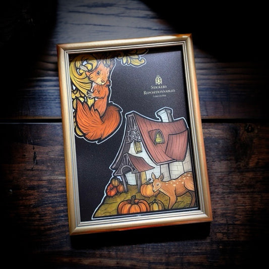 Cottage Witch. Stickers repositionnables. A4 à découper.