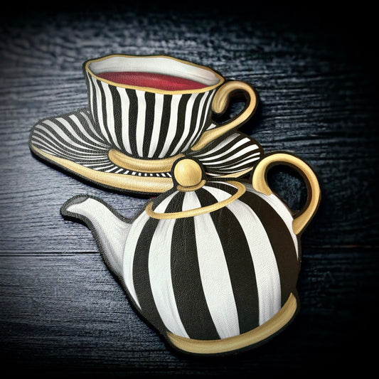 Sous Tasse. Thé noir. En simili cuir