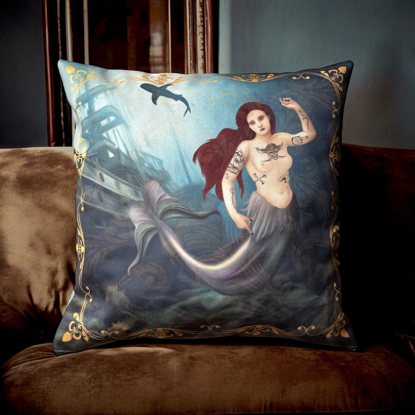 Sirène pirate. Housse de coussin