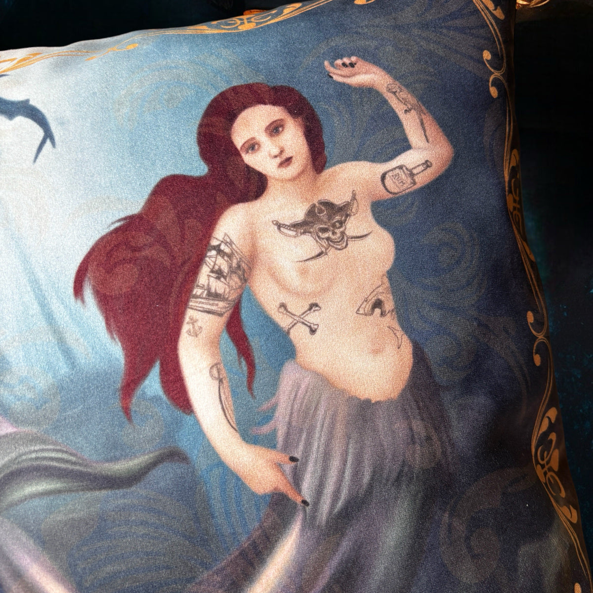 Sirène pirate. Housse de coussin