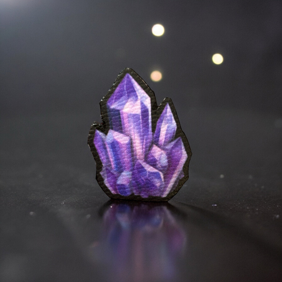 Mini Pins. Cristaux améthyste. Bijou.