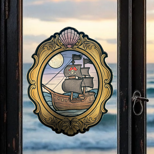 Bateau pirate. Stickers repositionnables. A4 à découper.