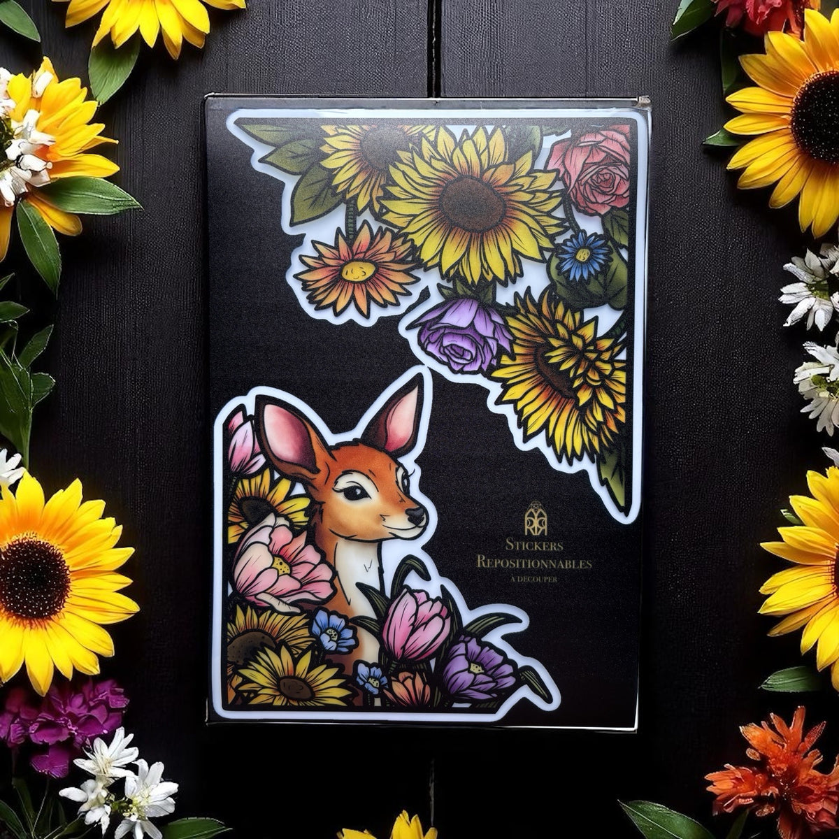 Forêt d’été. Stickers repositionnables. A4 à découper.