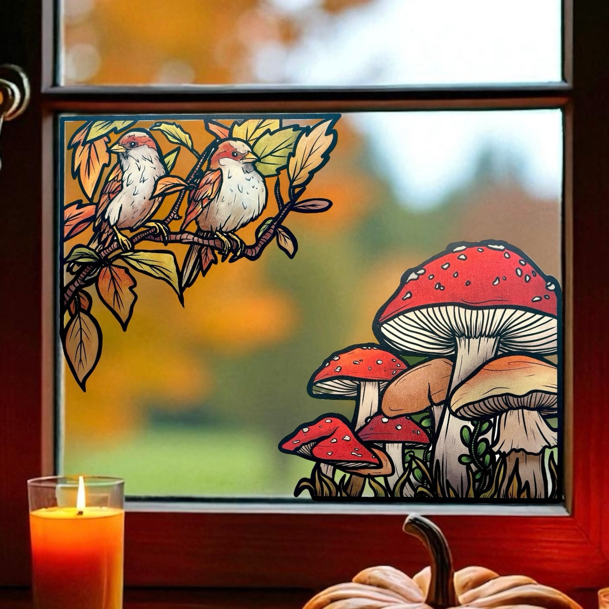 Stickers repositionnables. Forêt d'Automne. A4 à découper.