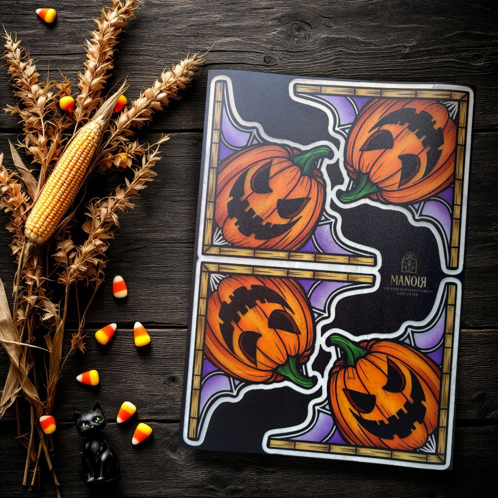 Coins d’Halloween . Stickers repositionnables. A4 à découper.