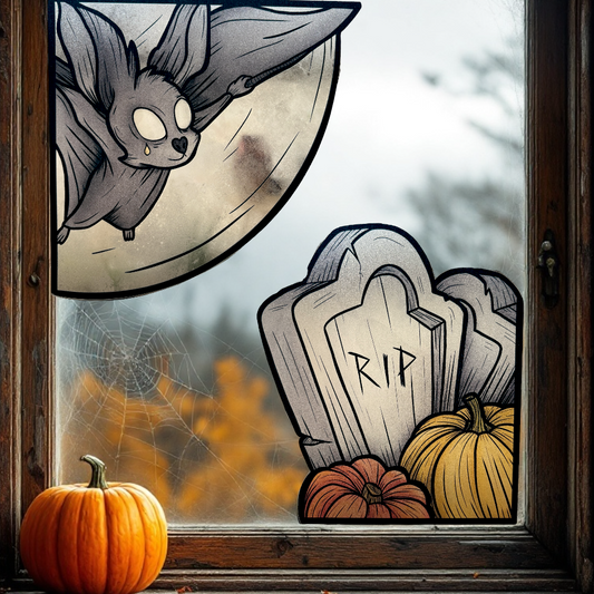Au cimetière. Stickers repositionnables. A4 à découper.