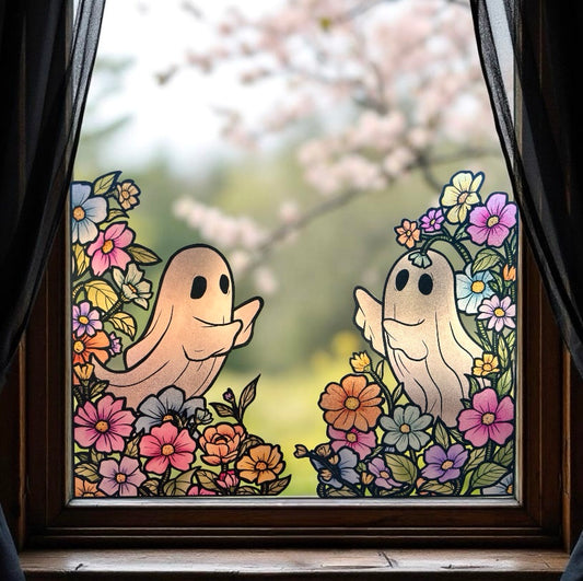 Fantômes de printemps. Stickers vitrail. Repositionnable. A4 à découper.