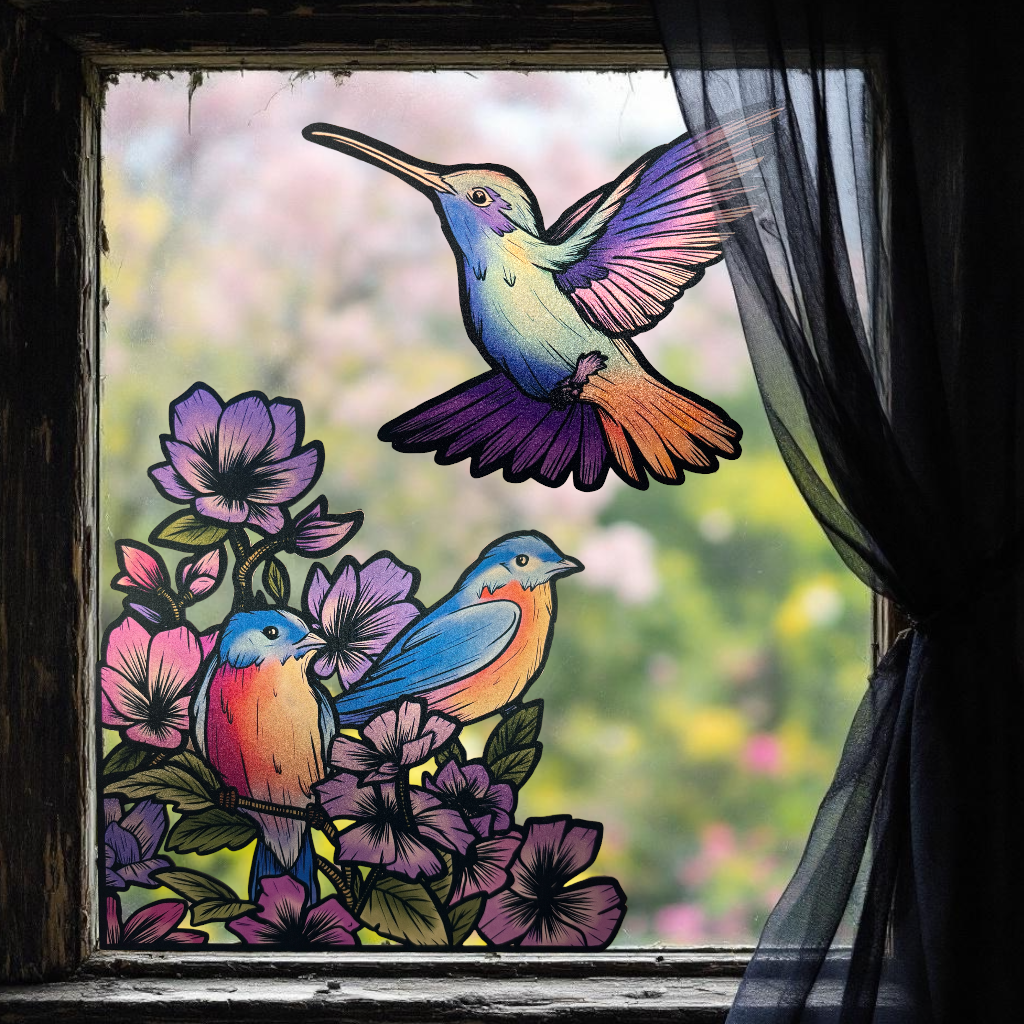 Le chant des oiseaux. Stickers repositionnables. A4 à découper.
