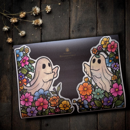 Fantômes de printemps. Stickers vitrail. Repositionnable. A4 à découper.