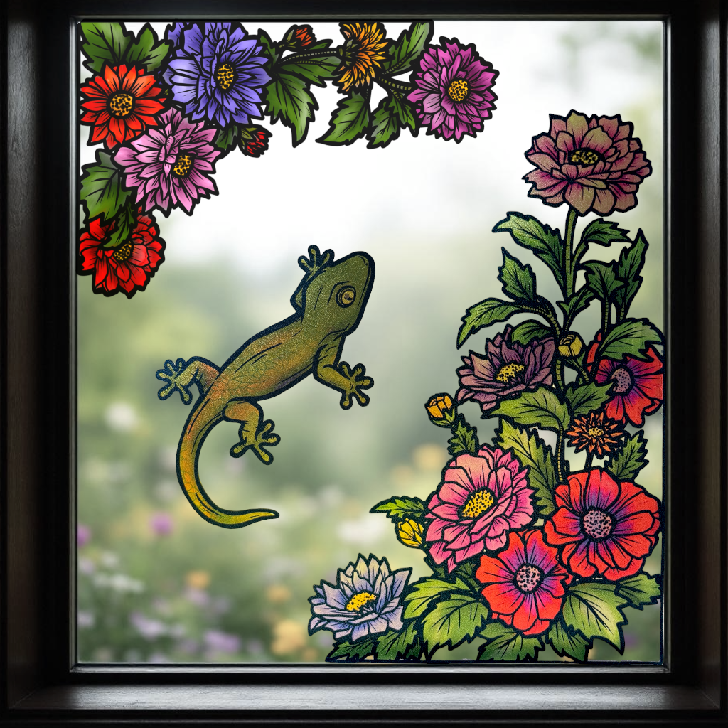 Gecko. Stickers repositionnables. A4 à découper.